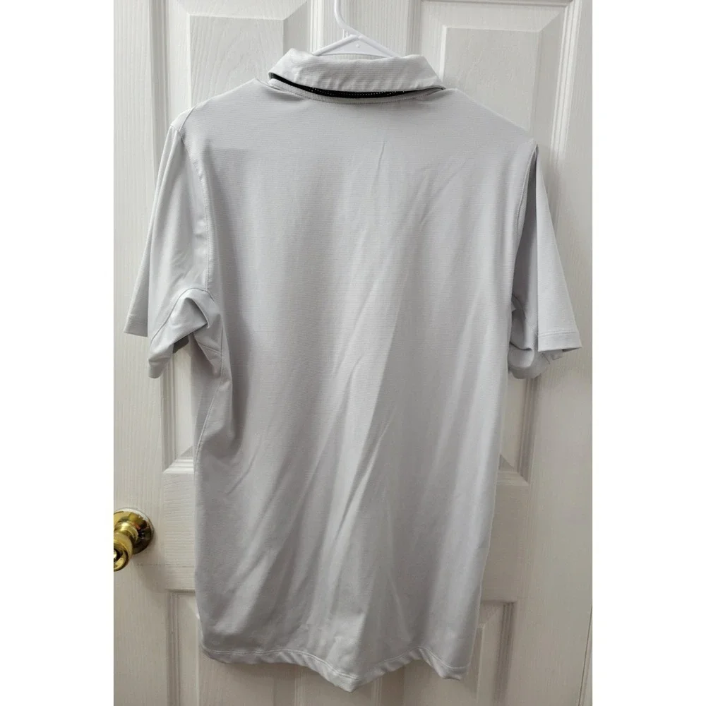 Nike Golf Shirt Dri-Fit Mens Small Standard Fit Short Sleeve Light Gray EUC